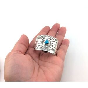 Handcrafted Navajo Kingman‎ Turquoise Hair Pin Accessory 1/2 Moon Barrette **